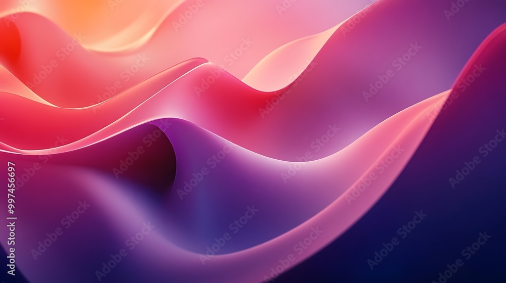 Poster smooth, curved shapes in a minimalist style for an abstract background image