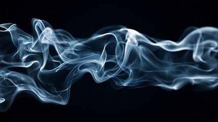 Swirling abstract smoke forming intricate shapes on a black background image