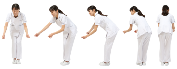 女性医療スタッフ 人物切り抜き5アングル
