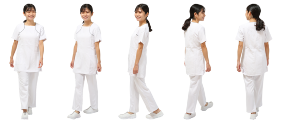 女性医療スタッフ 人物切り抜き5アングル