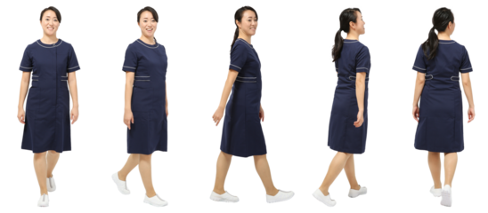 女性医療スタッフ 人物切り抜き5アングル