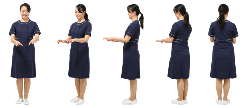 女性医療スタッフ 人物切り抜き5アングル