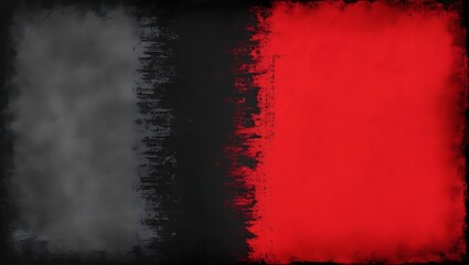 A bold abstract painting featuring rough textures in gray, white, and red against a black background, with visible brush strokes and a weathered appearance, suitable for modern art collections.