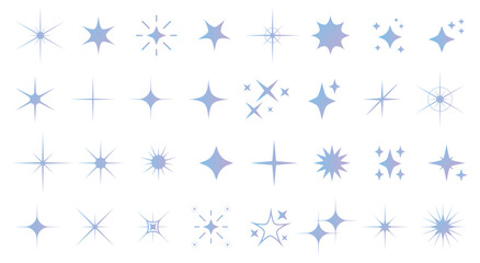 Sparkle or shine vector set . Vector four-pointed star for logo, social media stories.isolated on white background.