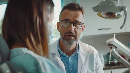 Dentist explaining postroot canal care instructions a patient highlighting the importance of followup visits and proper oral hygiene practices