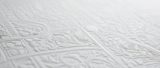 Intricate White Embossed Design