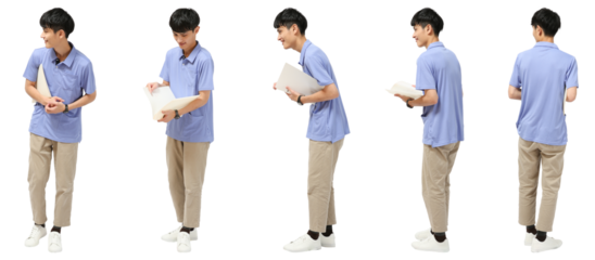 介護士の男性人物切り抜き5アングル