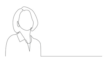 continuous line of woman with short hairstyle.one line drawing of woman's short hairstyle.simple line vector illustration