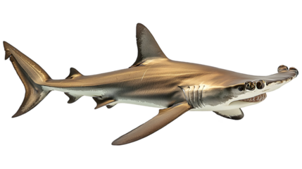 Detailed Hammerhead Shark Swimming in Ocean Waters