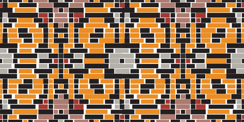 Fabric Texture Traditional Pattern Drawingfolk Embroidery, Aztec Geometric Ornament Print. Design for Carpet, Wallpaper, Clothing, Wrapping, Fabric