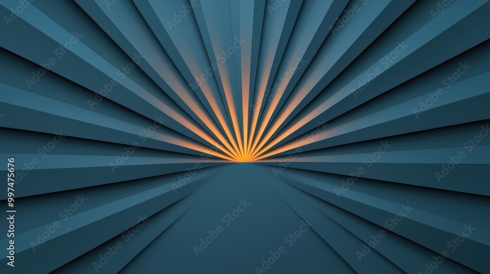 Poster abstract geometric background with light rays and 3d effect