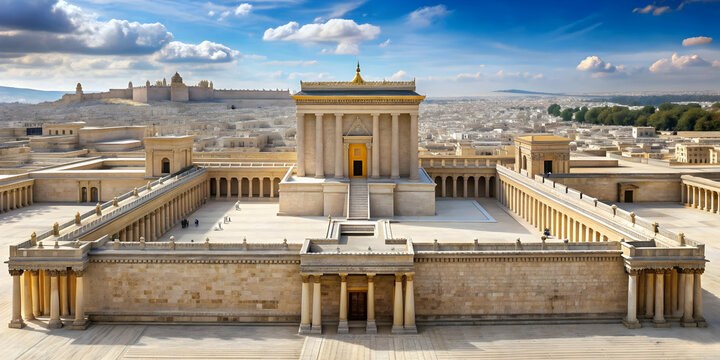 of the Second Temple of Jerusalem constructed by Herod during Jesus' time , Second Temple, Jerusalem, Herod