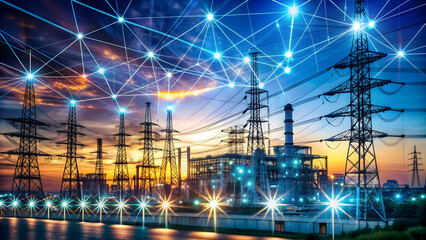 Smart grid managing energy distribution in real-time , technology, electricity, power grid