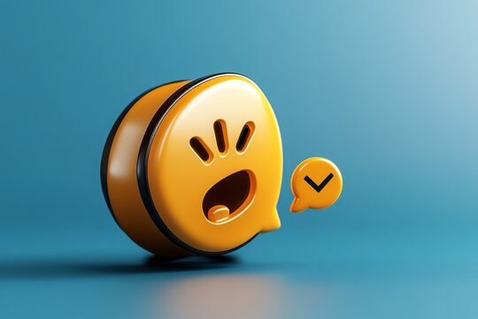 Minimal customer support chat icon, with a speech bubble and a small alert symbol, indicating an incoming customer complaint