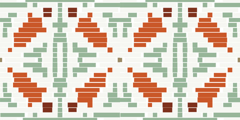 Carpet Abstract Seamless Geometric Patternfolk Embroidery, Aztec Geometric Ornament Print. Design for Carpet, Wallpaper, Clothing, Wrapping, Fabric