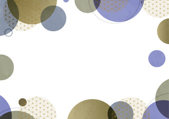 和風  円 紫 グラフィック フレーム 背景素材