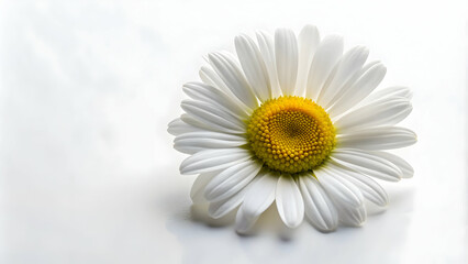 Obraz premium Isolated daisy petal on white background, daisy, petal, flower, white, isolated, bright, nature, fresh, delicate, spring