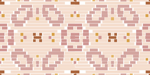 Turkish Traditional Log Cabin Quilt Patternfolk Embroidery, Aztec Geometric Ornament Print. Design for Carpet, Wallpaper, Clothing, Wrapping, Fabric