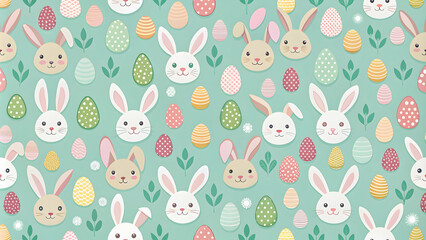 Adorable Easter bunny pattern in pastel colors, Easter, bunny, spring, cute,pastel, holiday, pattern, decoration, rabbit