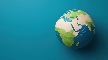 Fototapeta premium 3D Globe with Global Connectivity and North America Focus