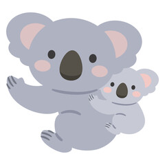 コアラ親子のイラスト
