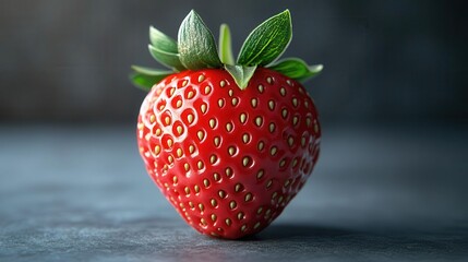 juicy strawberry against a pristine white backdrop highlighting its vibrant red and green hues captures the essence of freshness and simplicity