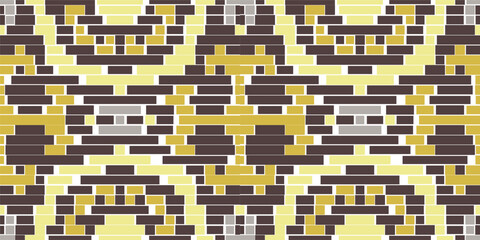 Ethnic Style Arabic Geometrical Pattern and Designfolk Embroidery, Aztec Geometric Ornament Print. Design for Carpet, Wallpaper, Clothing, Wrapping, Fabric