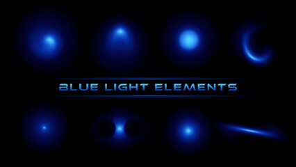Blue Light Glow Elements Collection