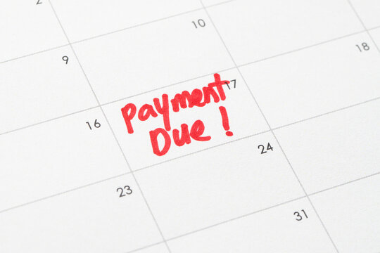 Reminder on the calendar of a due payment