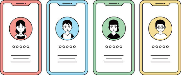 スマートフォン 連絡先 イラスト素材 © oyasumi