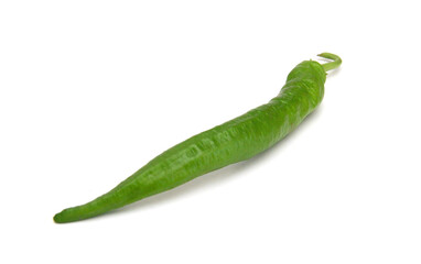 Stack colorful chili peppers isolated on the white