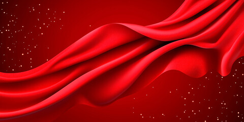 Illustration of red fabric flying vertically