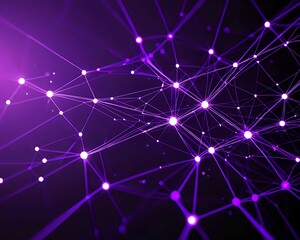 Abstract purple connection dots background