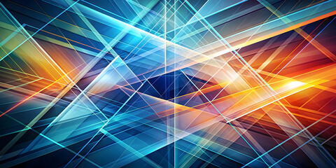 Obraz premium Abstract background of intersecting lines and shapes , geometric, modern, digital, pattern, texture, colorful, vibrant