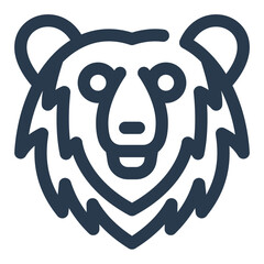 Grizzly Bear Face with Stylized Ears