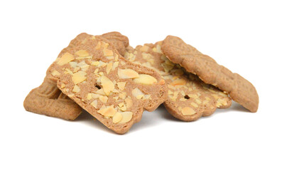 Small stack of macadamia nut and white chocolate cookies.