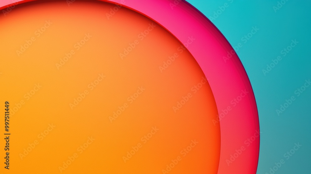 Aufkleber colorful abstract design with circular shapes on a gradient background.