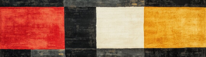 Bold contemporary rug, vibrant geometric patterns, plush texture, perfect for modern interiors, adds a striking focal point to living spaces, enhances comfort and style.