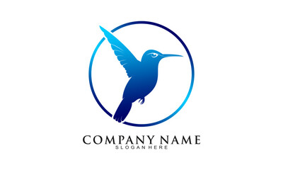 Blue sparrow logo design vector