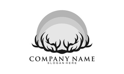 Deer antler logo design vector