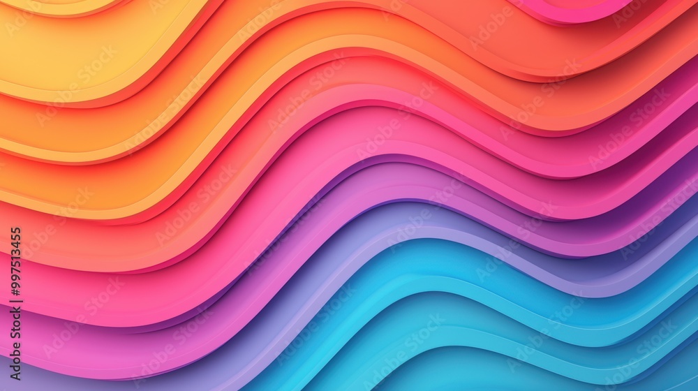 Poster colorful wavy abstract background design with vibrant gradients and smooth curves.