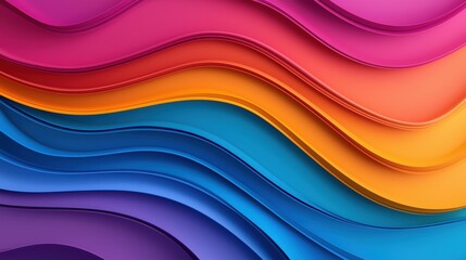 Colorful waves of paper layers creating a vibrant abstract background.