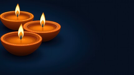 Diwali Festival of Lights  Burning Diya Oil Lamps  Indian Tradition  Festive Celebration