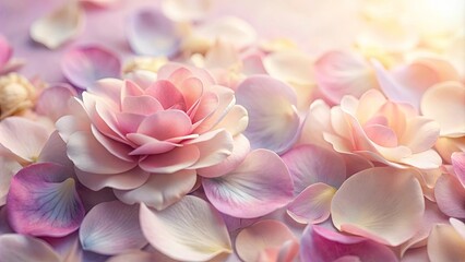 Obraz premium Soft Pastel Pink Flower Petals and Buds, A Delicate and Romantic Floral Background