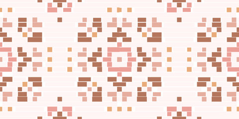 Pixel Ikat Dress Patternfolk Embroidery, Aztec Geometric Ornament Print. Design for Carpet, Wallpaper, Clothing, Wrapping, Fabric