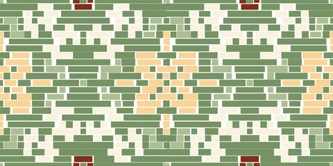 Handicraft Ikat Pattern Fabricfolk Embroidery, Aztec Geometric Ornament Print. Design for Carpet, Wallpaper, Clothing, Wrapping, Fabric