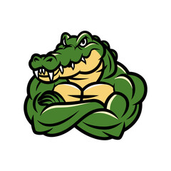 alligator esport mascot logo illustration