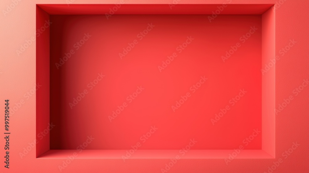 Aufkleber red cutout frame on a matching background for creative display.