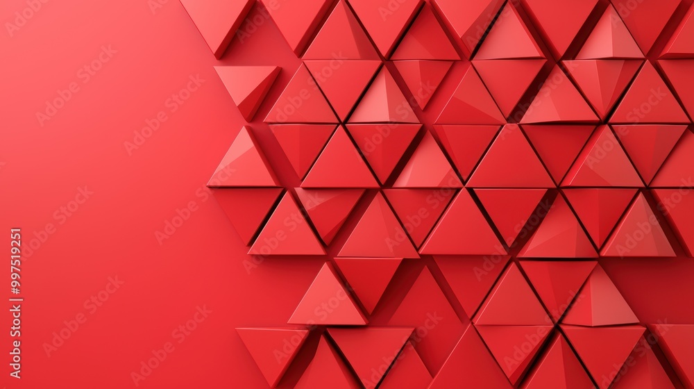 Aufkleber red triangular geometric shapes on a smooth background.