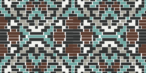 Cross Stitch Pattern Ethnic Design Pattern Drawingfolk Embroidery, Aztec Geometric Ornament Print. Design for Carpet, Wallpaper, Clothing, Wrapping, Fabric